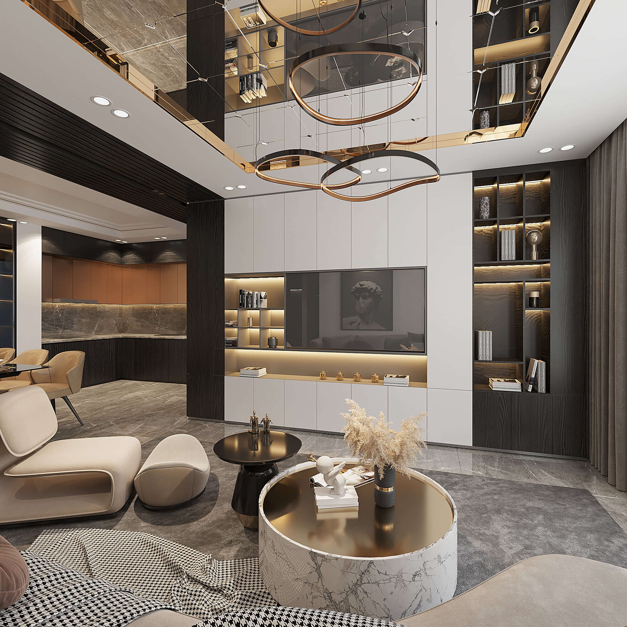 3D Interior Model Livingroom and Bedroom Scene LR004