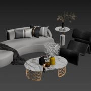 3D Model Sofa Free 002