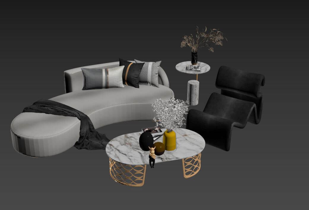 3D Model Sofa Free 002
