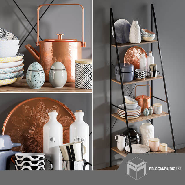 3D Model Tableware Kitchen Free 001