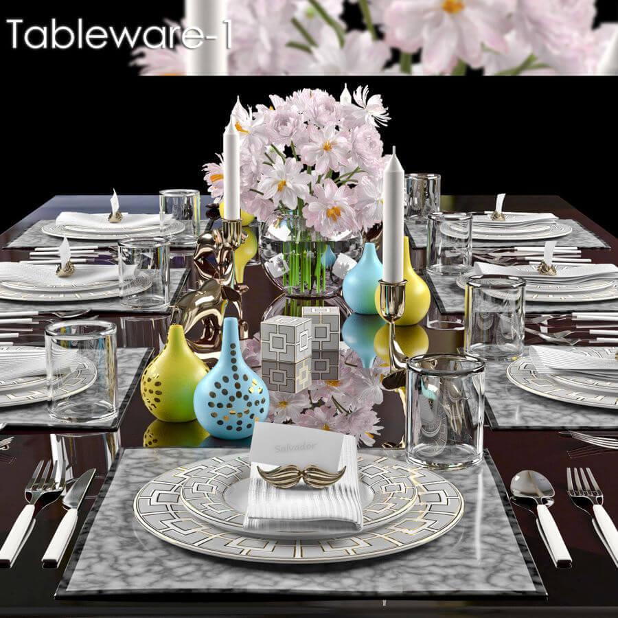 3D Model Tableware Kitchen Free 39