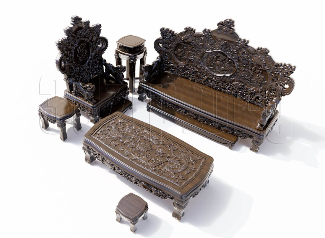 3D Model Sofa Free 004 Bàn ghế Đồng Kỵ