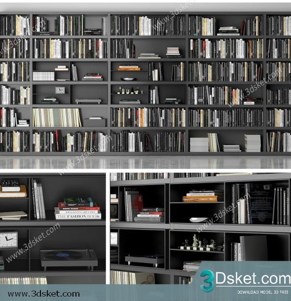 3D Display Cabinets Model 086 Free Download - Giá sách