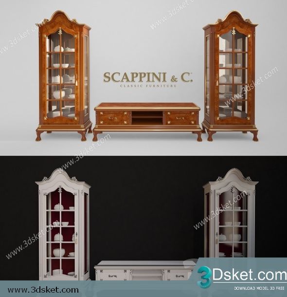 3D TV Cabinets Model 024 Free Download - Tủ Tivi