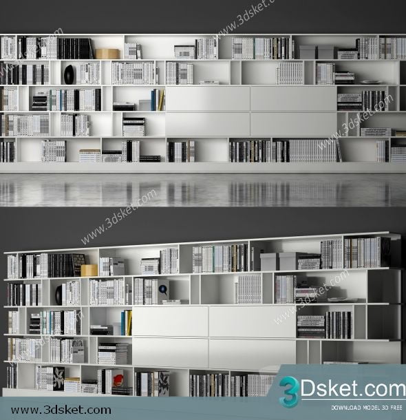 3D Display Cabinets Model 087 Free Download - Giá sách