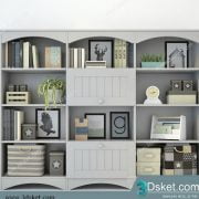 3D Display Cabinets Model 089 Free Download - Tủ trang trí