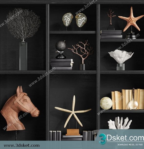 3D Display Cabinets Model 093 Free Download - Tủ trang trí