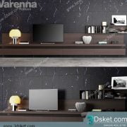 3D TV Cabinets Model 027 Free Download - Tủ Tivi