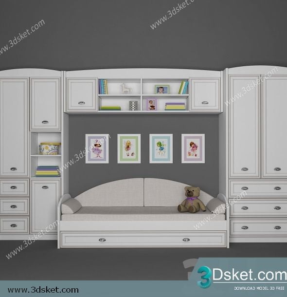 3D Wardrobe Model 038 Free Download - Tủ quần áo