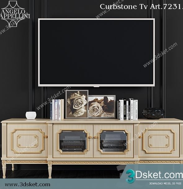 3D TV Cabinets Model 028 Free Download - Tủ Tivi