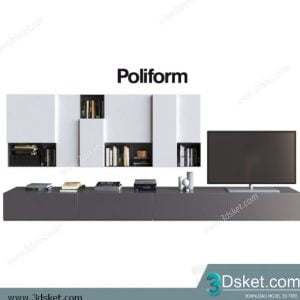 3D TV Cabinets Model 029 Free Download - Tủ Tivi
