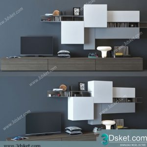 3D TV Cabinets Model 031 Free Download - Tủ Tivi