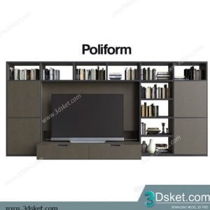 3D TV Cabinets Model 032 Free Download - Tủ Tivi