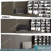3D TV Cabinets Model 033 Free Download - Tủ Tivi