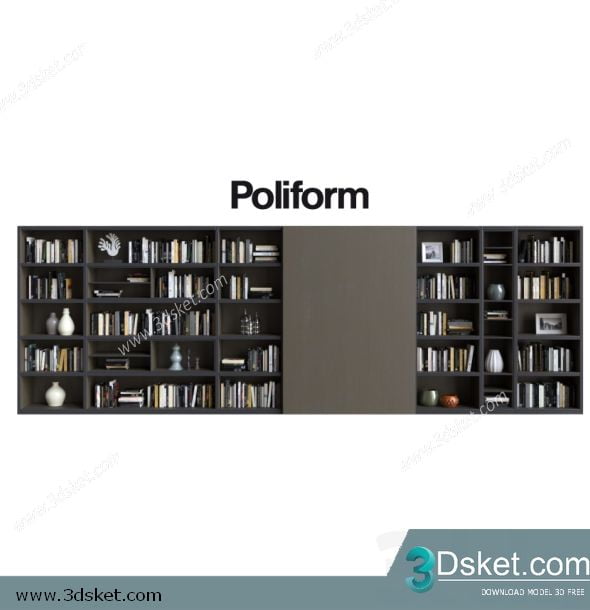 3D Display Cabinets Model 101 Free Download - Giá sách