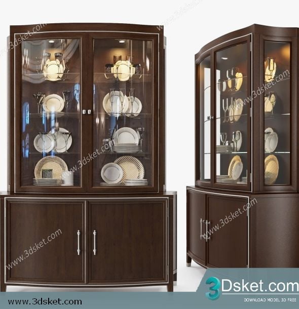 3D Display Cabinets Model 102 Free Download - Tủ trang trí
