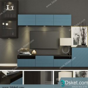 3D TV Cabinets Model 034 Free Download - Tủ Tivi