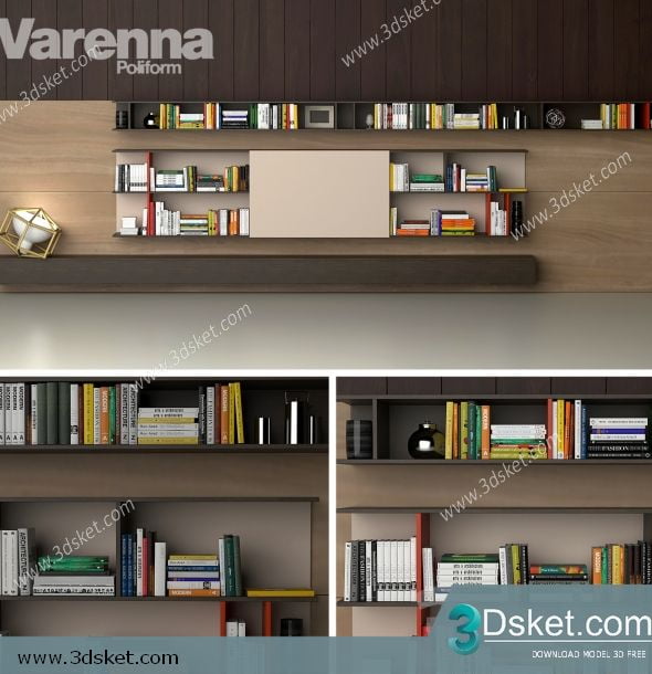 3D Display Cabinets Model 105 Free Download - Giá sách