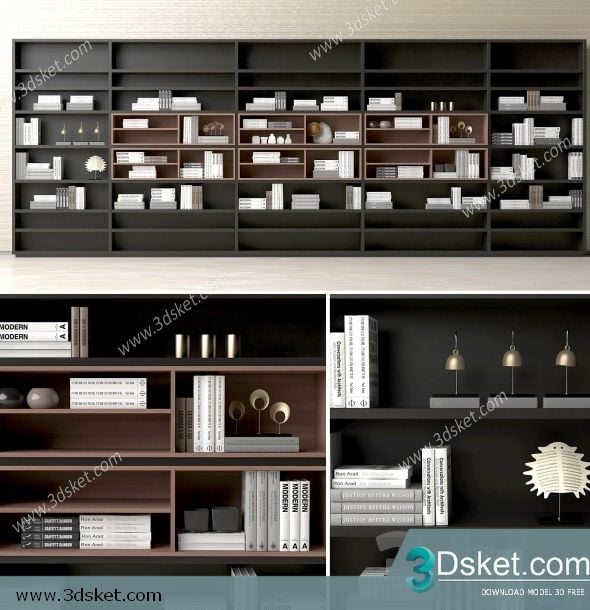 3D Display Cabinets Model 108 Free Download - Giá sách