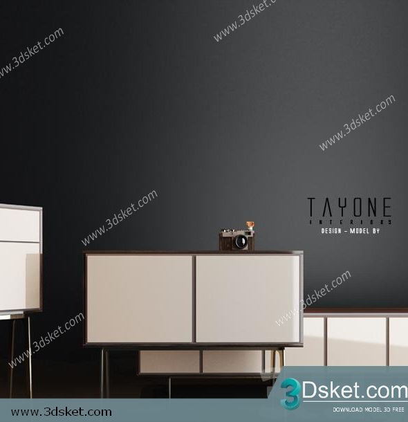 3D Display Cabinets Model 013 Free Download - Tủ trang trí