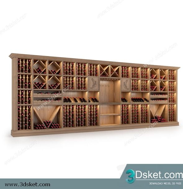 3D Display Cabinets Model 109 Free Download - Tủ trang trí