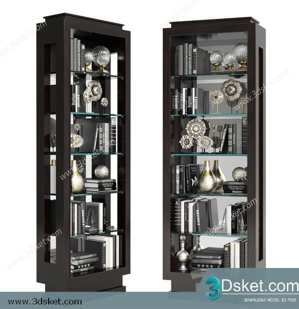 3D Display Cabinets Model 110 Free Download - Tủ trang trí