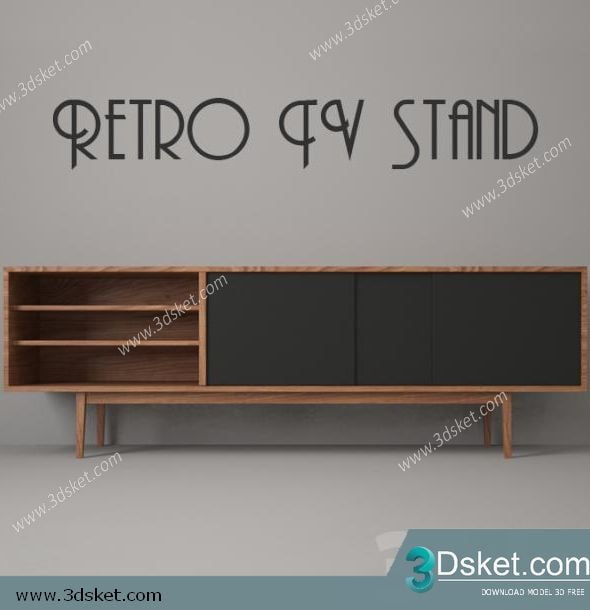 3D Display Cabinets Model 016 Free Download - Tủ trang trí