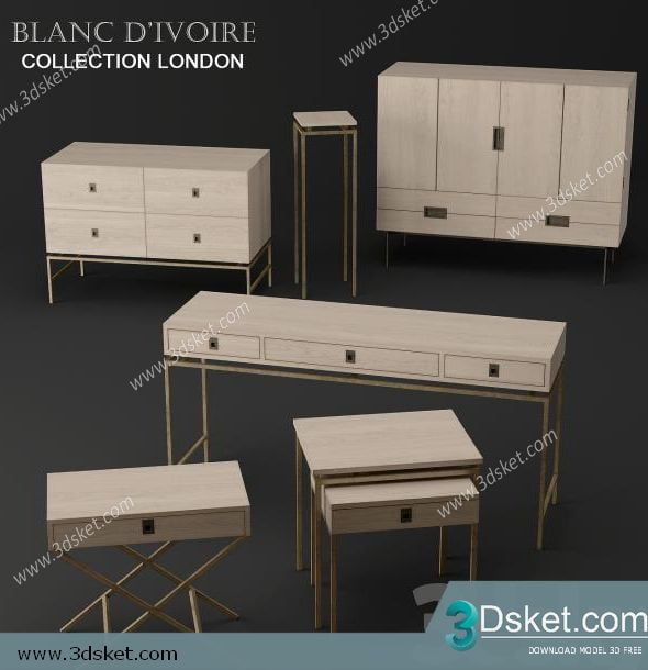 3D Display Cabinets Model 018 Free Download - Tủ trang trí