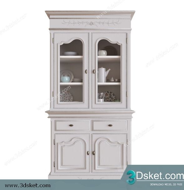 3D Display Cabinets Model 111 Free Download - Tủ trang trí
