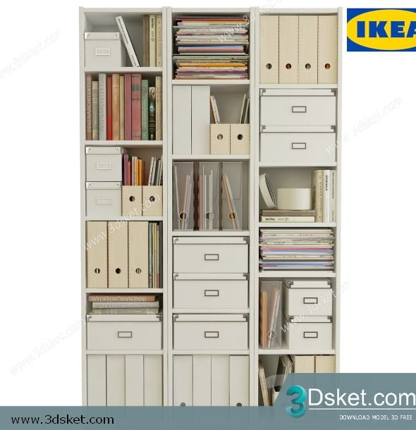 3D Display Cabinets Model 021 Free Download - Tủ trang trí