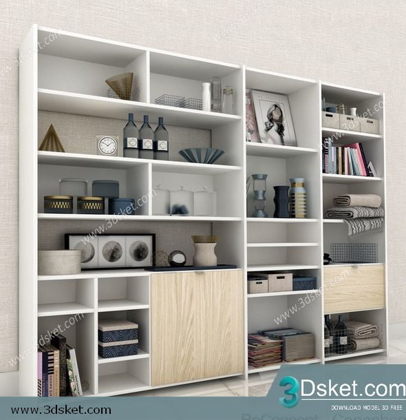 3D Display Cabinets Model 113 Free Download - Giá sách