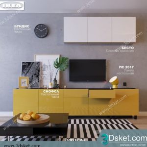3D TV Cabinets Model 041 Free Download - Tủ Tivi