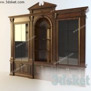 3D Display Cabinets Model 001 Free Download - Tủ trang trí