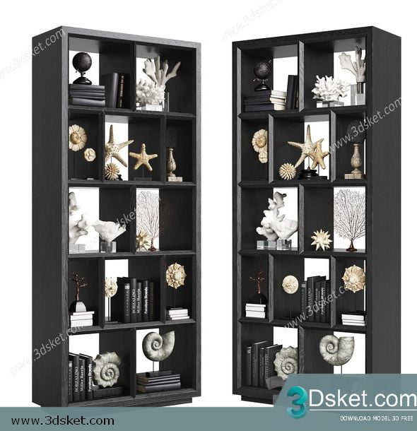 3D Display Cabinets Model 115 Free Download - Tủ trang trí