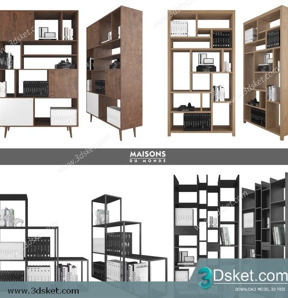 3D Display Cabinets Model 116 Free Download - Tủ trang trí