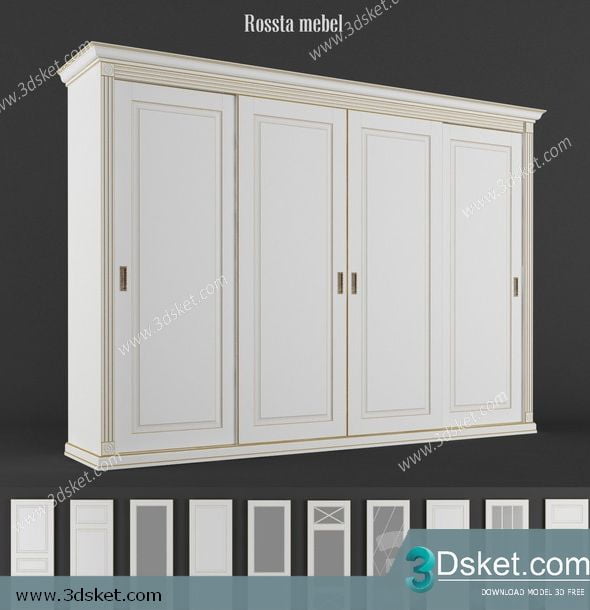 3D Wardrobe Model 047 Free Download - Tủ quần áo