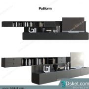 3D TV Cabinets Model 044 Free Download - Tủ Tivi
