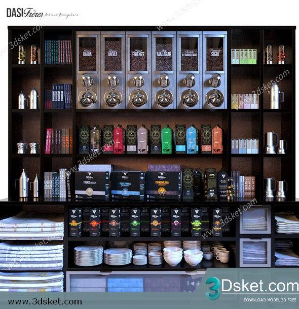 3D Display Cabinets Model 123 Free Download - Tủ trang trí