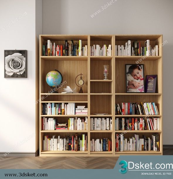 3D Display Cabinets Model 125 Free Download - Giá sách