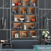 3D Display Cabinets Model 126 Free Download - Tủ trang trí
