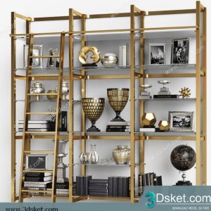 3D Display Cabinets Model 129 Free Download - Tủ trang trí