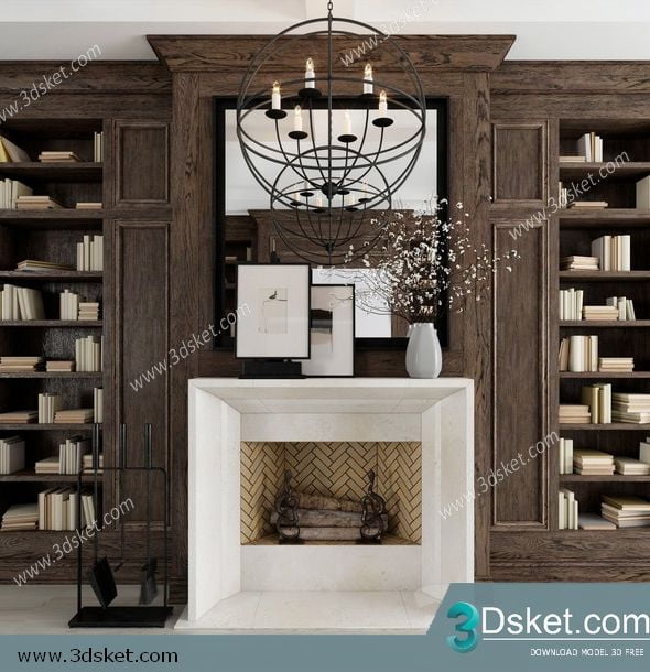 3D Display Cabinets Model 130 Free Download - Tủ trang trí