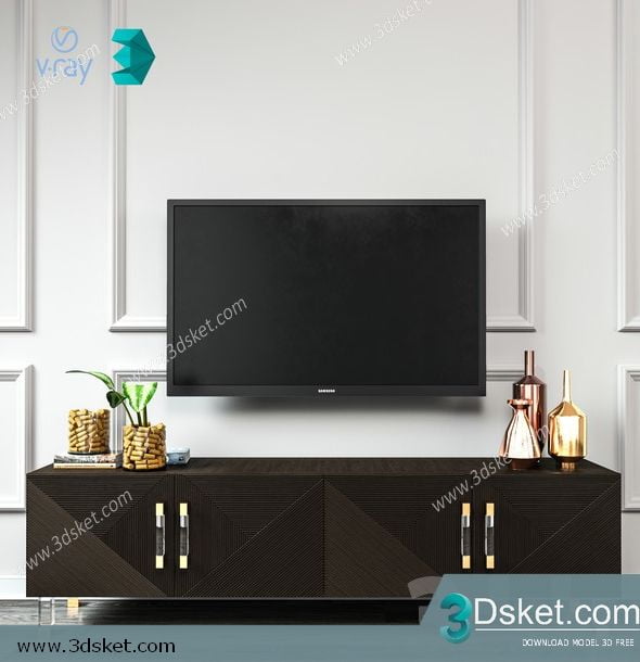 3D TV Cabinets Model 050 Free Download - Tủ Tivi