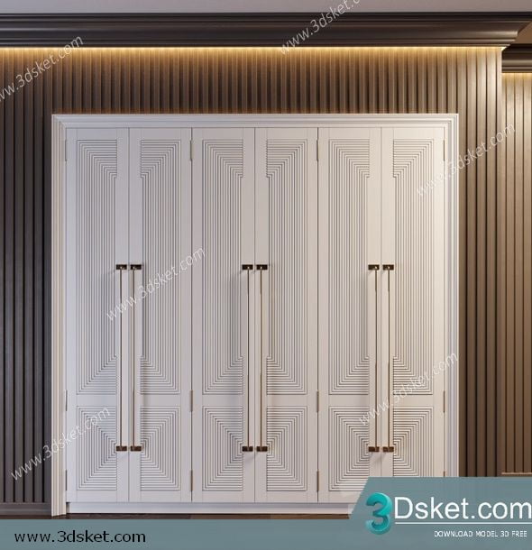 3D Wardrobe Model 052 Free Download - Tủ quần áo