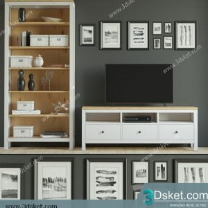 3D Display Cabinets Model 133 Free Download - Tủ trang trí