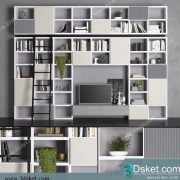3D Display Cabinets Model 135 Free Download - Giá sách