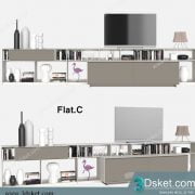 3D TV Cabinets Model 051 Free Download - Tủ Tivi
