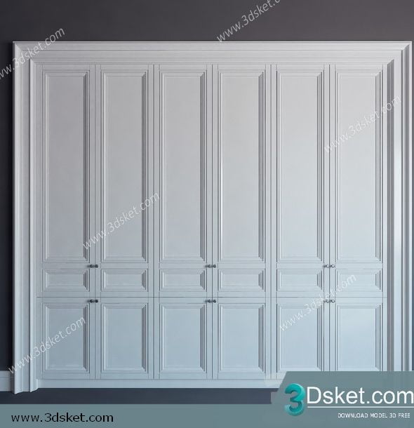 3D Wardrobe Model 058 Free Download - Tủ quần áo