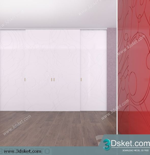 3D Wardrobe Model 003 Free Download - Tủ quần áo