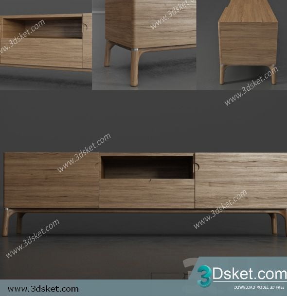 3D Display Cabinets Model 024 Free Download - Tủ trang trí